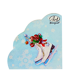 Салфетки 3-сл.круглые d-32 НГ "Новогодние коньки" 12шт.