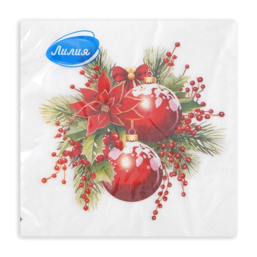 Салфетки 2-сл. 33х33см НГ "Новогодняя композиция" 20шт.
