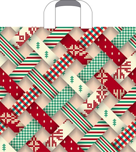 НГ Пакет петля  ПВД 38х34 70 мкр "Новогодний орнамент"/50/