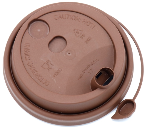 Крышка д/гор  д-80мм с закрыв.носиком КОРИЧНЕВАЯ(50) ВЗЛП