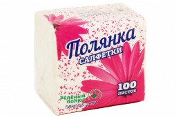 Салфетки "Полянка" белые 100шт.