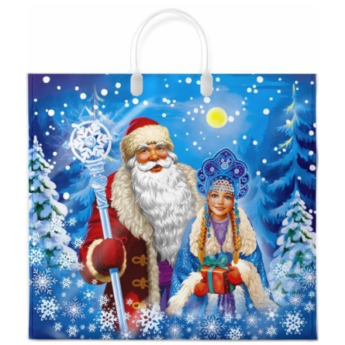 Н.Г. Пакет ПВД 38х35  "Ледяная сказка" 90мкм.пласт.ручка