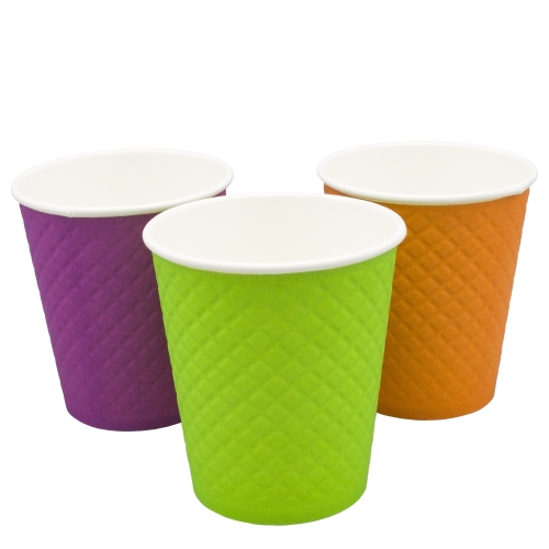 Стакан (бум) 200-260мл бумажный "Waffle Color" двухслойный /25 шт./