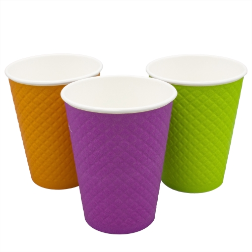 Стакан (бум) 300-355мл бумажный "Waffle Color"двухслойный /25/
