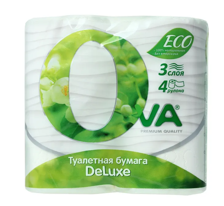 Туалетная бумага OVA 3-х.сл.4рул.