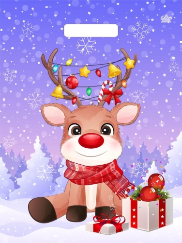 Пакет проруб ручка 31х40 НГ  "Оленёнок" 60мкр ламинир./50/