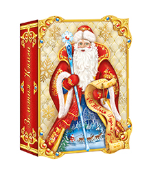 Коробка подарочн. 0,7кг"Золотая книга" с тиснением  (180х56х240)