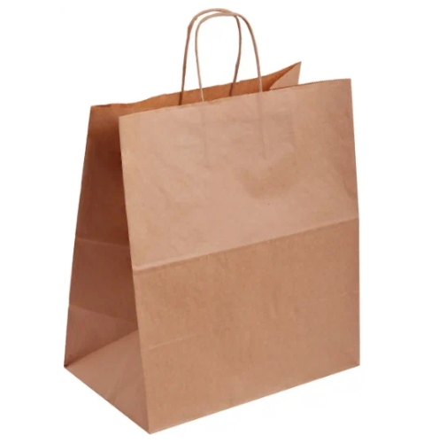 Пакет бумажный крафт с кручёной ручкой 220х120х250 /25/  70г/м2