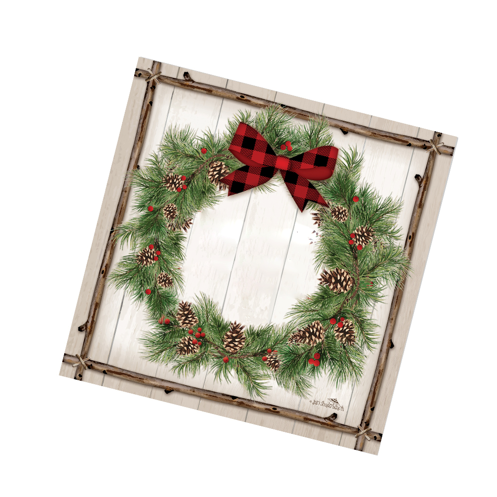 Салфетки 3-сл. 33х33см НГ "Венок с шишками" 20шт.