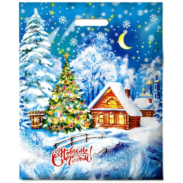 Пакет проруб ручка 38х47 60 мкр ПВД "Лунный свет" ламинир./50/