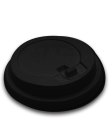 Крышка д/гор  д-90мм с закрытым питейником черная /100 шт./