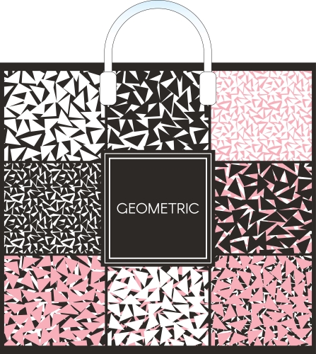 Пакет ПВД пласт.ручка 38х34 глянец"Геометрия"90мкм