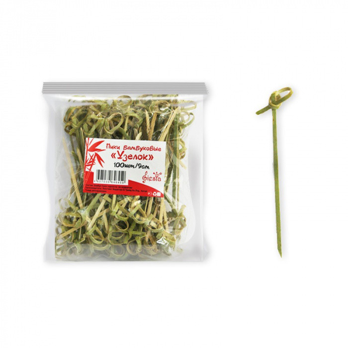 Пика бамбук "Узелок" 9см.(100 шт/уп)