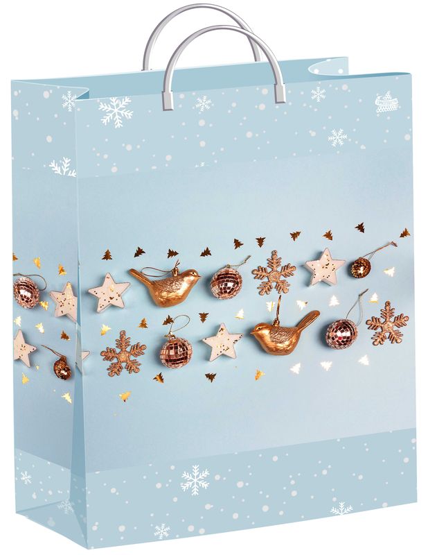 НГ Пакет 30х40+10 L "Птички" 150мкм мягкий пластик