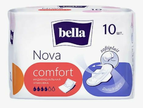 Прокладки BELLA  Nova Comfort 10 шт с крылышками в индивид.уп