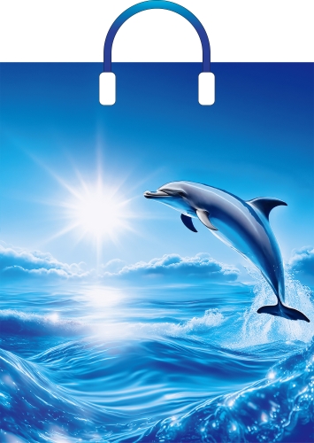 Пакет ПВД пласт.ручка 38х45 "Дельфин"90мкм